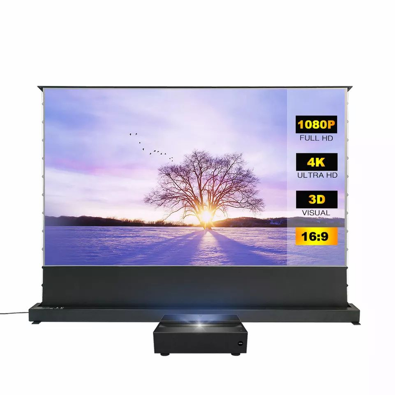 120 "Laser TV Screen Screen Motorized Floor Rising Pet Ust ALR TENSO